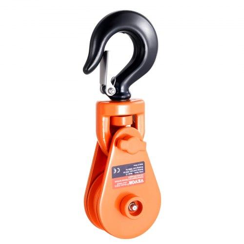 VEVOR 2 Ton Snatch Block with Swivel Hook, 3" Sheave 3/8" Inch Wire Rope
