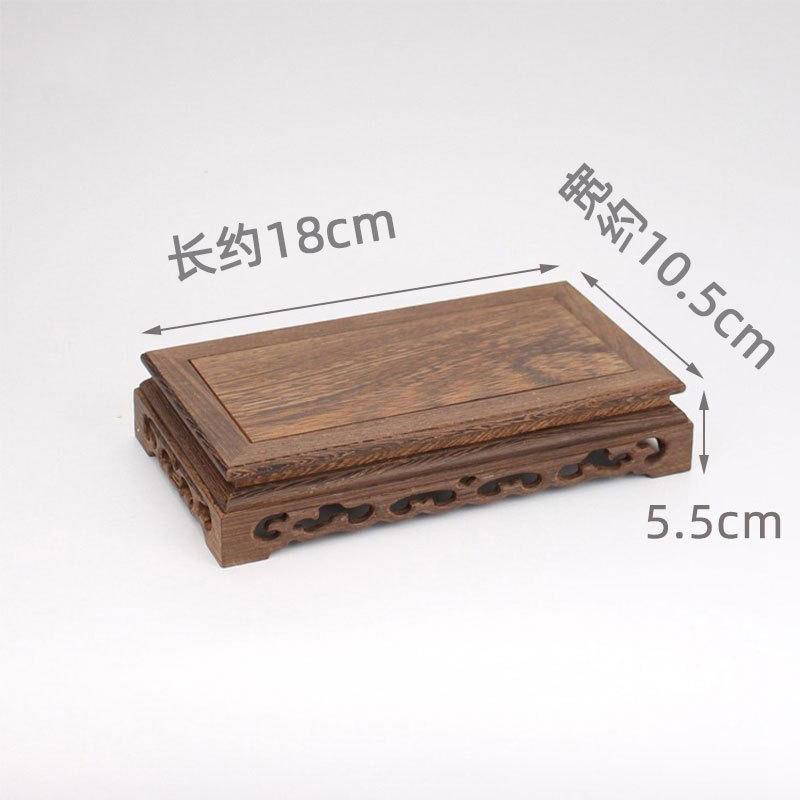 Retro Engraving Wooden Tea Tray Teapot Bases Bonsai Buddha Stand Fish Tank Pedestal Wooden Flowerpot Base Furniture Home Decor