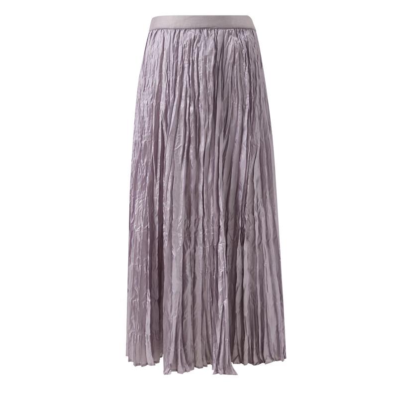 Sancai Plus Size Pleated A-Line Maxi Skirt
