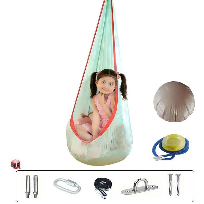 Children's Hanging Chair with Inflatable Cushion - Portable Swing for Parks and Yards