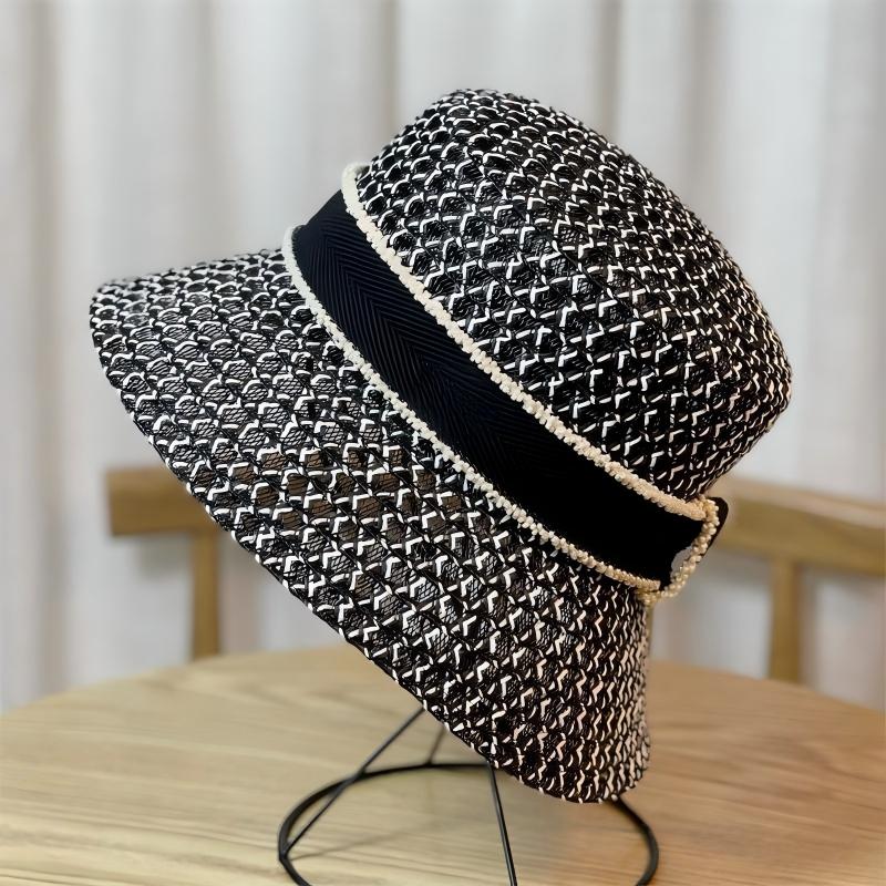 Korean Breathable Hollow Fisherman Hat, Personalized Basin Hat, Fashionable Diamond Bucket Hat for Women's Summer Outings