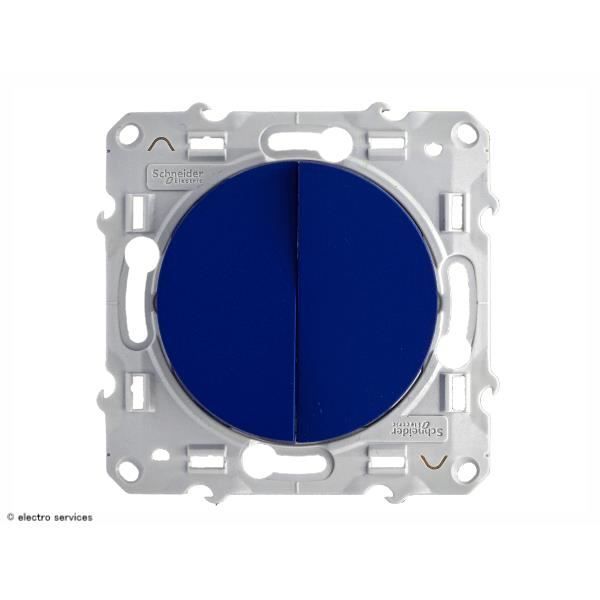 Double Interrupteur - SCHNEIDER - ODACE - Cobalt - 10A - Prêt À Poser