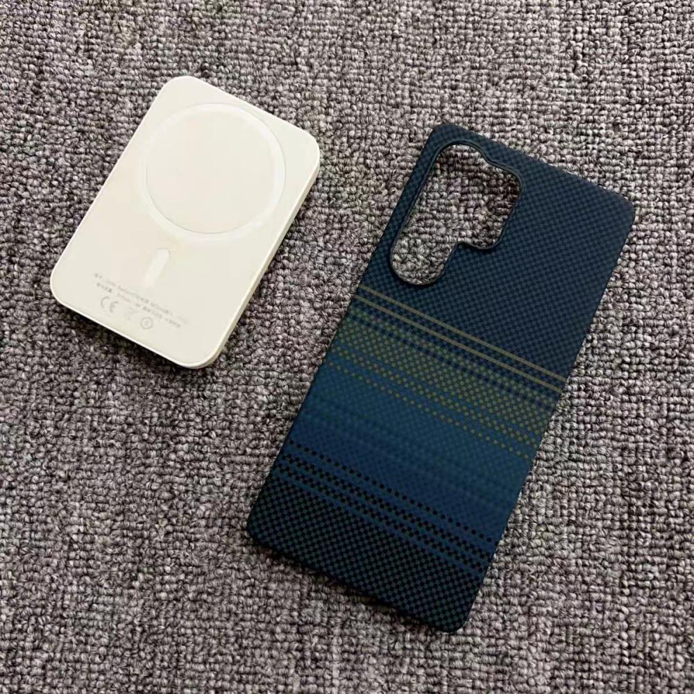 Slim Frameless Carbon Fiber Pattern Plastic Magnetic Case For Samsung S26 S25 S24 Ultra Plus For Magsafe Wireless Charge Cover