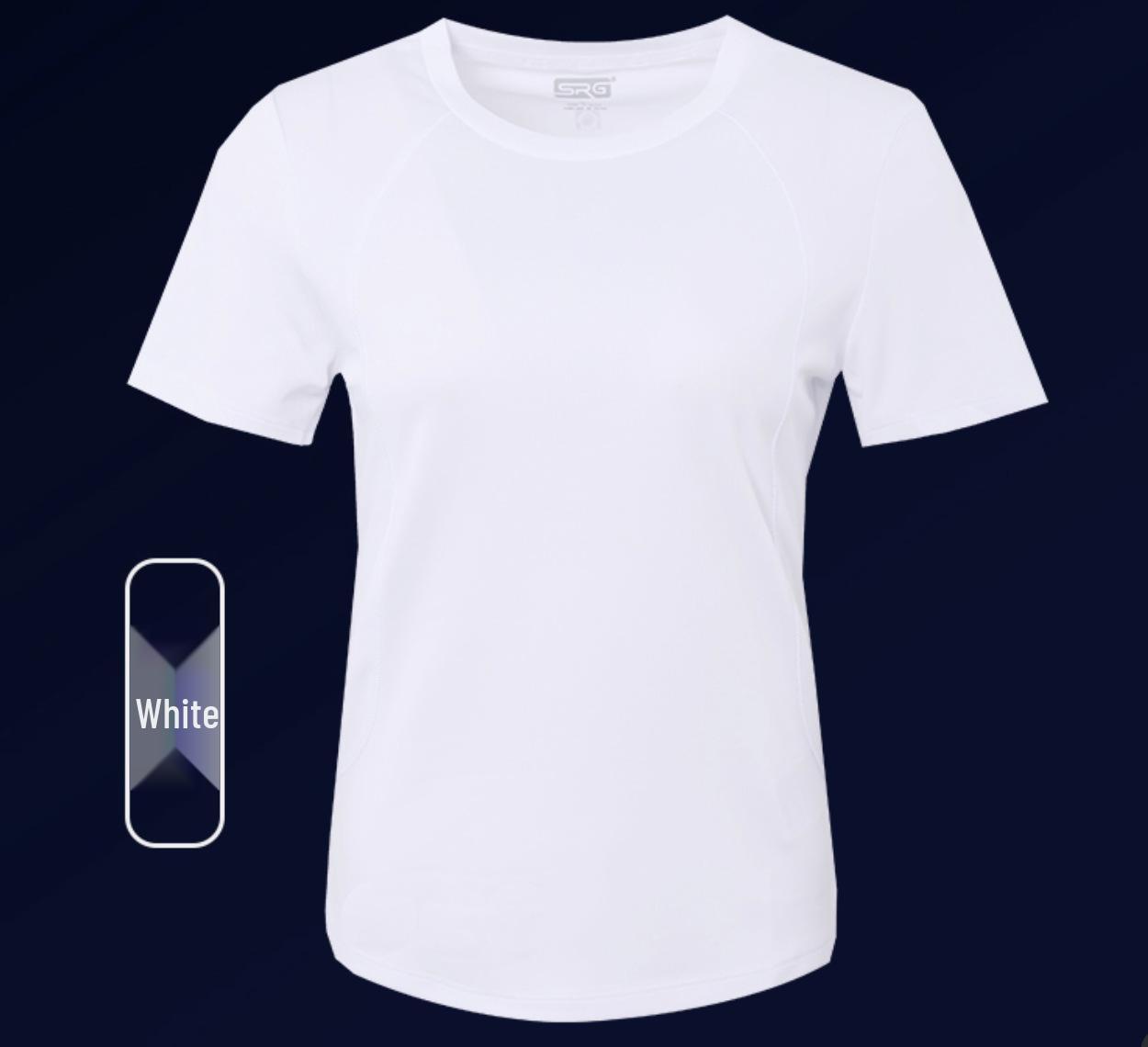 

Жіноча приталена швидковисихаюча антибактеріальна футболка для бігу: Дихаюча вологовідвідна футболка з коротким рукавом для літніх видів спорту на відкритому повітрі XXL - up to 70 kg