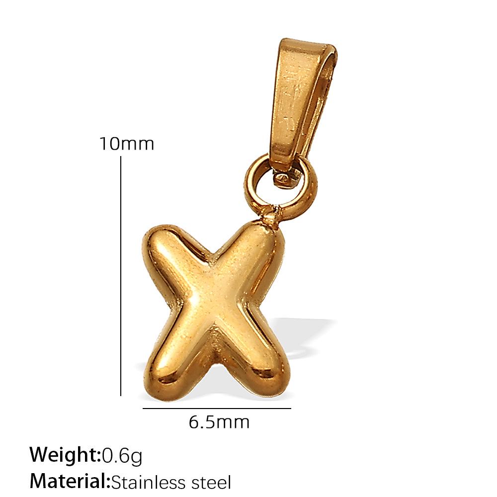 18K Gold Plated Bubble Letter Pendants - 26 English Letters