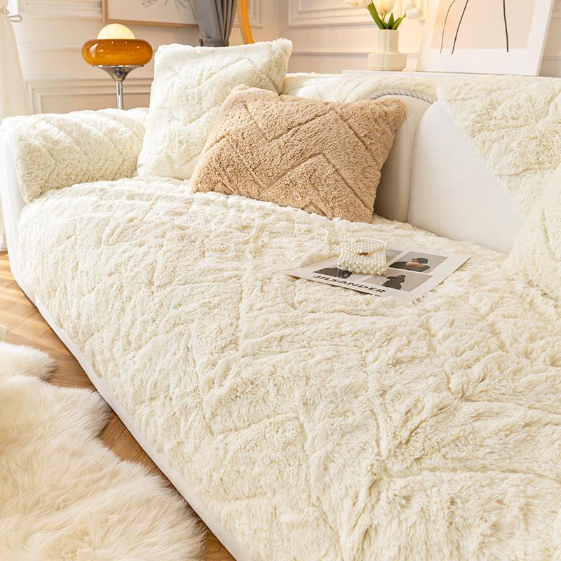 Neue verdickte Plüsch Sofa Schonbezug Rutschfeste Sofa Handtuch Sitzkissen Stuhl Couch Abdeckung Sofa Abdeckungen Für Wohnzimmer Dekor