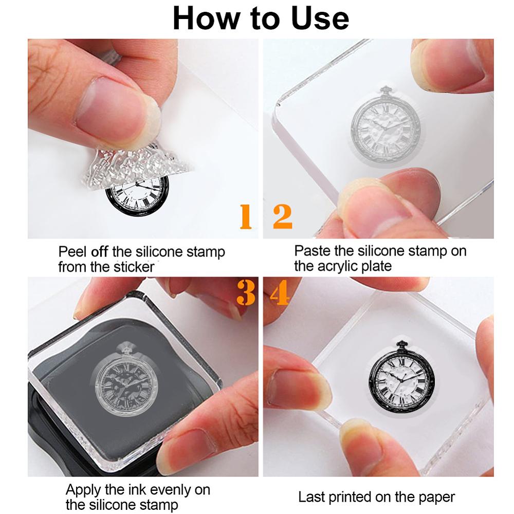 Custom Moon Theme PVC Plastic Clear Stamps for DIY Scrapbooking Photo Album Decorative Cards Making Clock 160x110mm