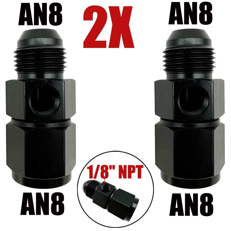 2X AN4 AN6 AN8 AN10 AN12 1/8 NPT AN Swivel Joint Connection for Oil Gauge Sensor Side Port Adapter Female To Male Flare Fitting