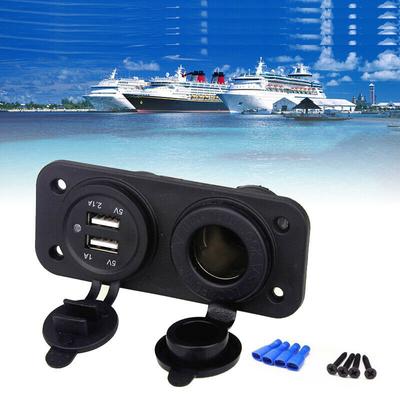 12V 24V Camper Van Caravan Dual USB zásuvkový adaptér Nabíječka Zapalovač cigaret UK