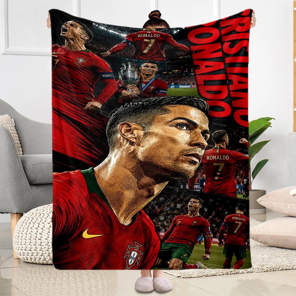 Cristiano Ronaldo Blanket Ultrasoft Perfect For Sofa Office Chair Bedding For All Seasons Digital Print Ideal Gift For Birthday Valentine'S Day