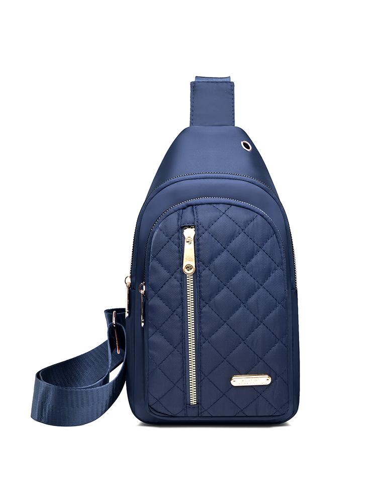 Women's Embroidered Nylon Chest Bag, Unisex Crossbody Sling Pack, Lightweight Travel Hiking Bag