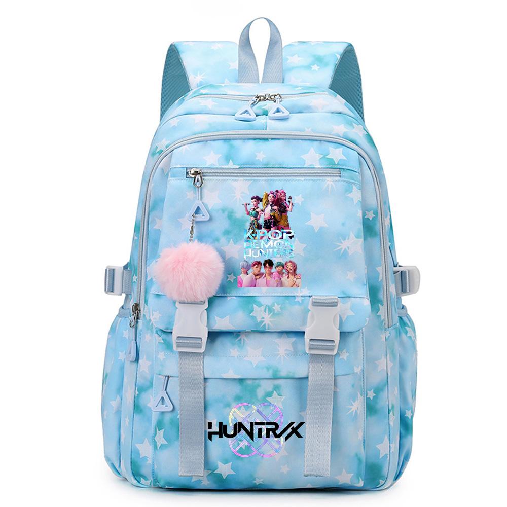 Cartoon Anime K-Pop Demon Hunters Printed Backpack Large Capacity Bookbag Laptop Unisex Student Boy Girl School Bag Large Capacity Travel Outdoor Bag