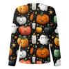 Women's Casual Fashion Long Sleeve Standing Collar Single Breasted Halloween Printed Workwear Jacket Tops