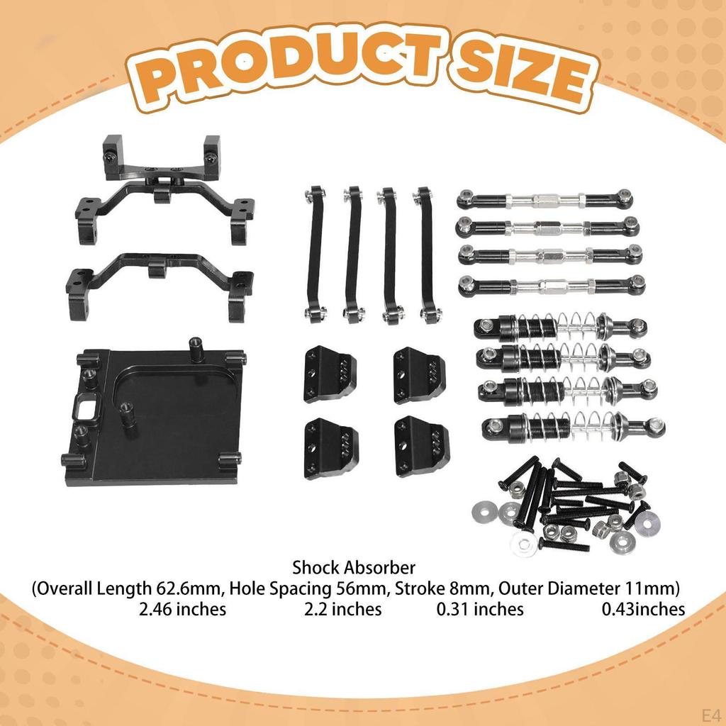 1/12 RC Car Parts Kit Servo Mount Spare Part Aluminum Alloy Shock Absorber Tie Rod for MN99S DIY