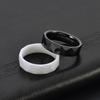 Ins Style Men's 6MM Arc Faceted Geometric Design Black Ceramic Ring Minimalist Jewelry  Available