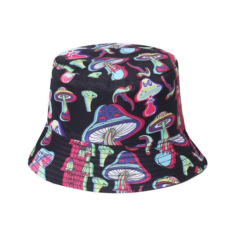 Stylish Artsy Fisherman Hat For Women Korean Style Sun Hat With Mushroom Print