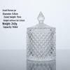 Clear Crystal Embossed Glass Yurt Candle Holder & Candy Jar with Lid