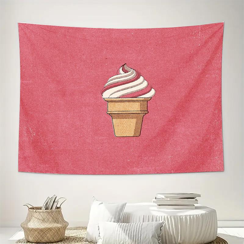 Ice Cream Tapestry Wall Hanging Aesthetic Room Decor Dorm Wall Art Home Sweet Treats Dessert Foodie Gift Vintage Style Wallcover