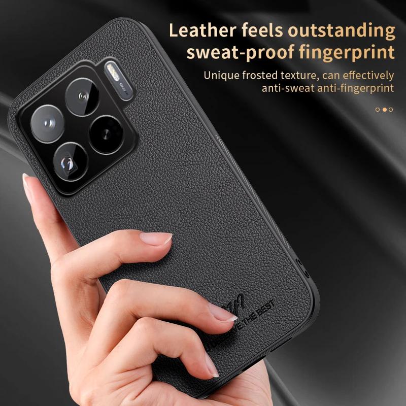 Business Leather Soft Frame Protect Case for Xiaomi 17T 15T 14T Pro Ultra 17 Pro Max Built-in Car Magnetic Solid Color PU Cover