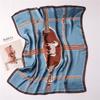 European and American style small silk scarf women's spring and autumn decorative tie scarf belt plaid war horse scarf silky soft 71cm square scarf