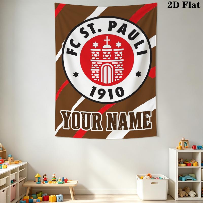 Custom Name ST.pauli Wall Tapestry Aesthetic Wall Hanging Printed Fabric Blanket Decorative Tapestries for Bedroom Living Room Home Decor