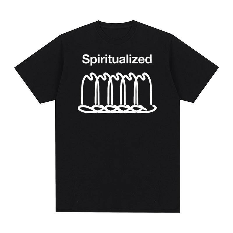 spiritualized Vintage Tshirt Graphic YK Idea Casual Cotton Unisex T shirt New Tee Tshirt Womens Tops
