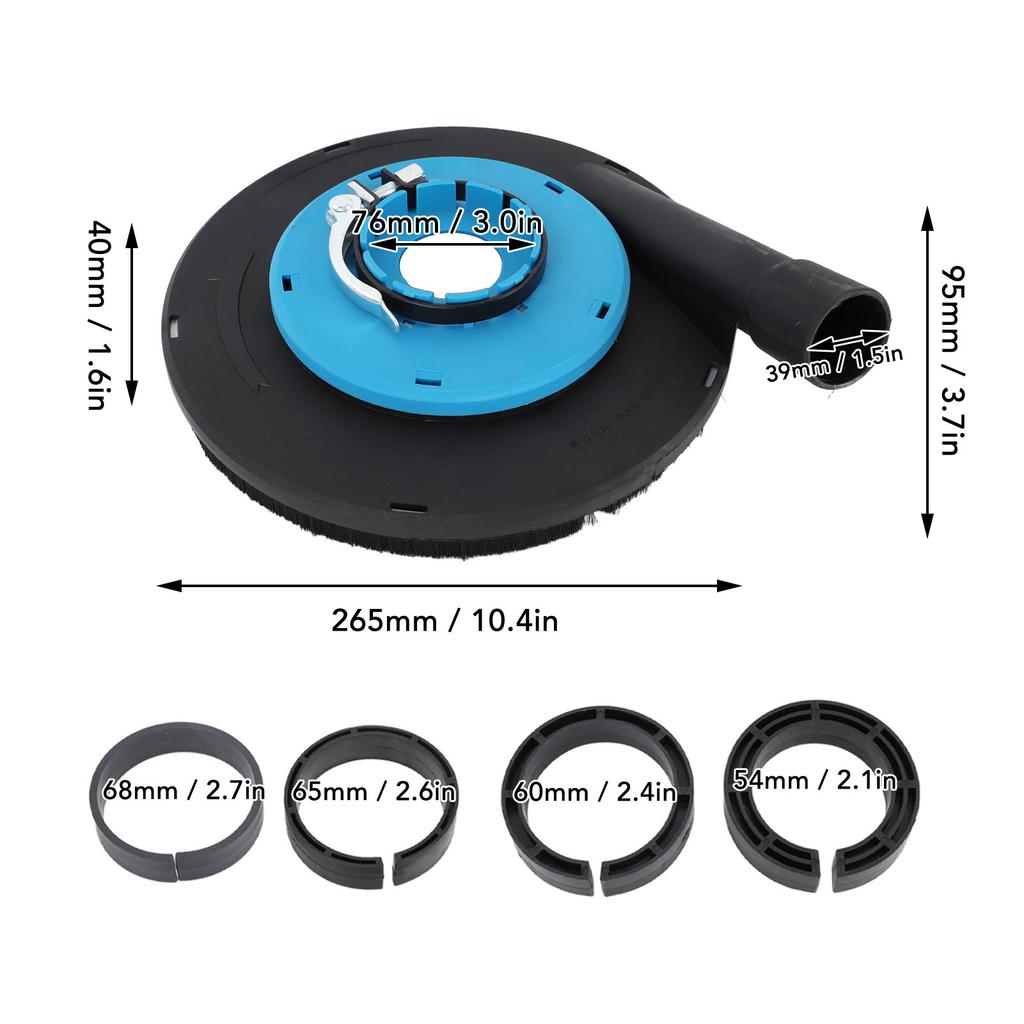 9 Inch Angle Grinder Dust Shroud Surface Grinding Dust Shroud for 230mm 9 Inch Angle Grinder Blue Black B-230L