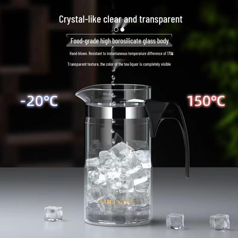 Golden Stove TP200/TP300 Elegant Heat-Resistant Glass Tea Pot & Large-Capacity Cup for Tea Ceremony and Home Brewing.