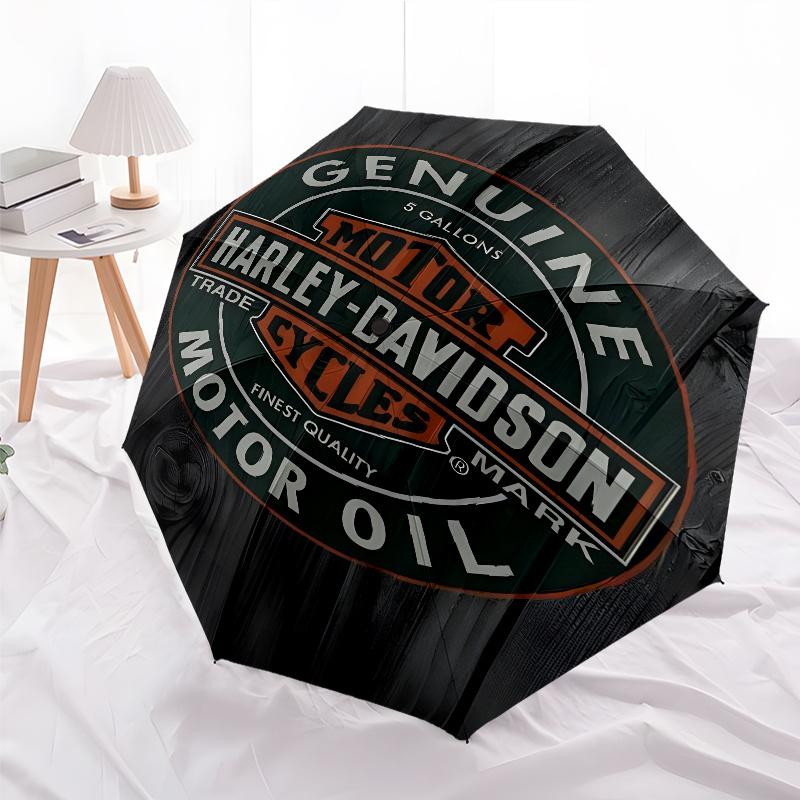 1pc Harley-Davidson Umbrella, Sun Protection, And UV Shielding. It Has Eight Sturdy Ribs for Outdoor Use And Perfect As a Holiday Gift
