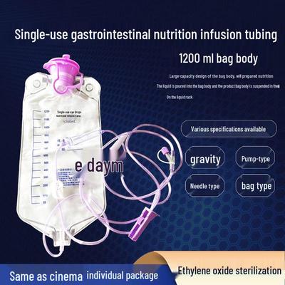 Disposable Gastrointestinal Nutrition Infusion Tube & Feeding Bag Set for Medical/Home Use with Nasogastric Pump