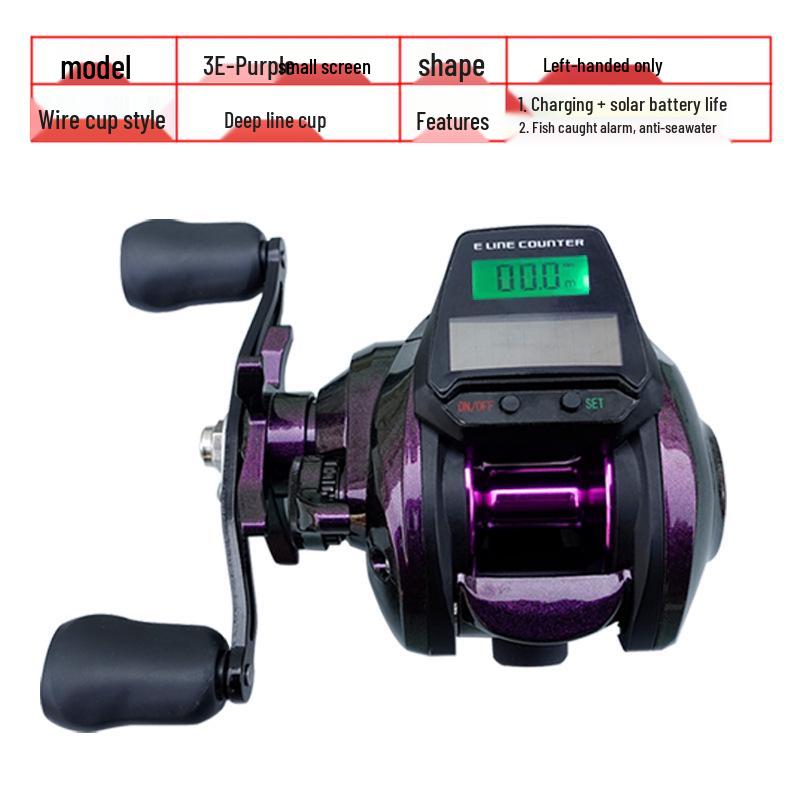 

Водонепроницаемая цифровая рыболовная катушка для правой руки с большим экраном и глубокой шпулей