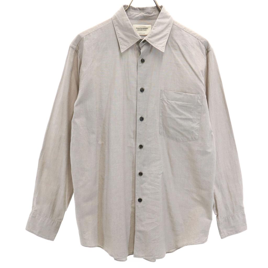 beautiful people Silk Blend Long Sleeve Shirt 40 Gray Men's Used