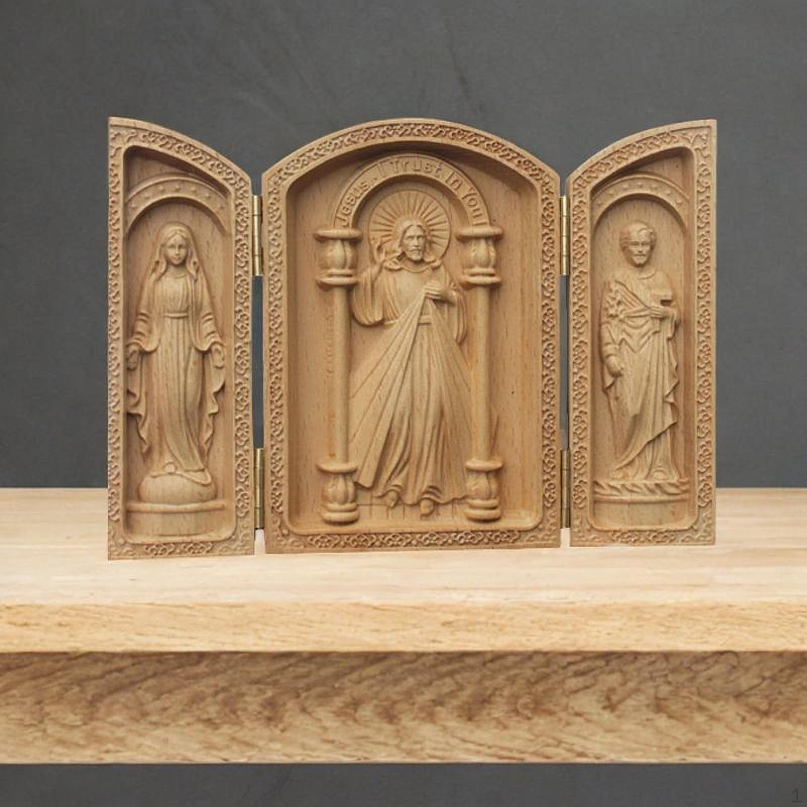 

Triptych Statue Religious Decor Decorative Figurine Figure Sculpture Character