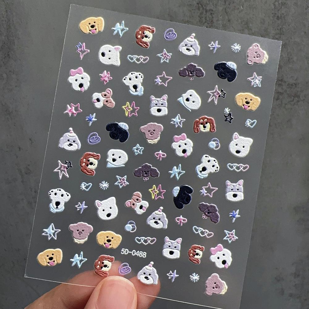 Cute Dog & Cat Stickers Pack Kawaii Pet Embossed Decals for Students DIY Craft Scrapbooking Album Card Making Stationery