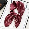 Light Green Elegant Lotus Hangzhou Silk Imitation Silk Small Square Scarf Women'S Scarf Shawl Mother Silk Scarf
