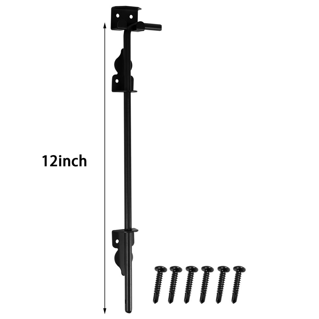 Cane Bolt Gate Drop Rod Kit 18 Inch Heavy Duty Iron Gate Ground Latch Multipurpose Fence Ground Latch Gates Doors Stopper