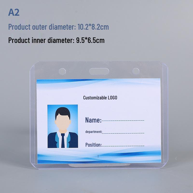 Large Transparent PVC ID Badge Holder with Lanyard for Work, Guest, Exhibition, and Conference