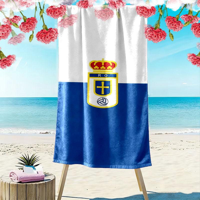 Asciugamano da Spiaggia Stampa Real Oviedo, Asciugamano Grande Morbido Asciugatura Rapida per Spiaggia Campeggio Nuoto