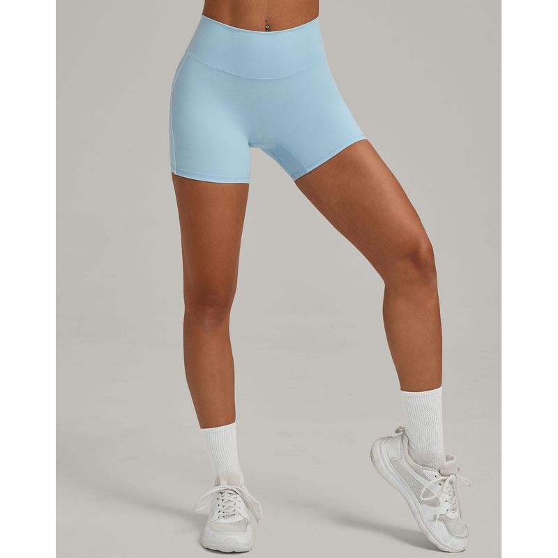 European and American Style Summer Seamless Brushed Shorts High-Waisted Tight Yoga Sports Running Tummy Control Butt-Lifting Fitness Pants for Women