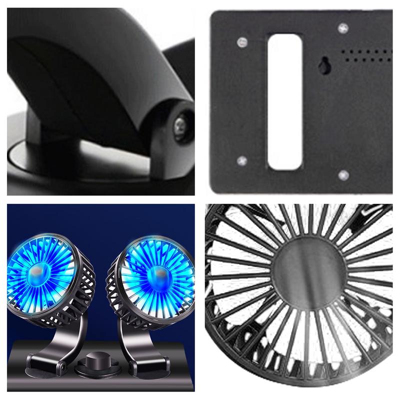 USB Вентилятор Для Автомобиля 24В Автомобильный Вентилятор С Регулируемыми Двойными — фото 3