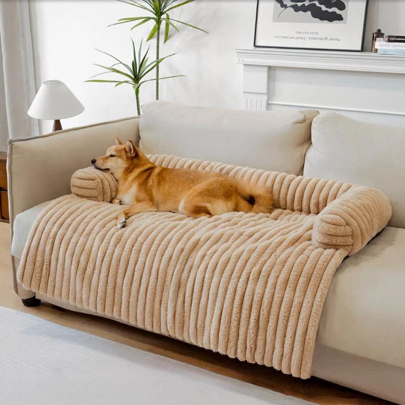 winterWashable Plush Pet Sofa Bed for Cats and Small Dogs Removable Cozy Cat Nest Universal Soft Couch Kennel Indoor Use