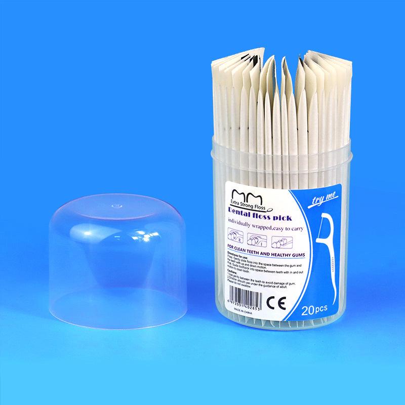 20 Individually Packaged Disposable Dental Floss Sticks