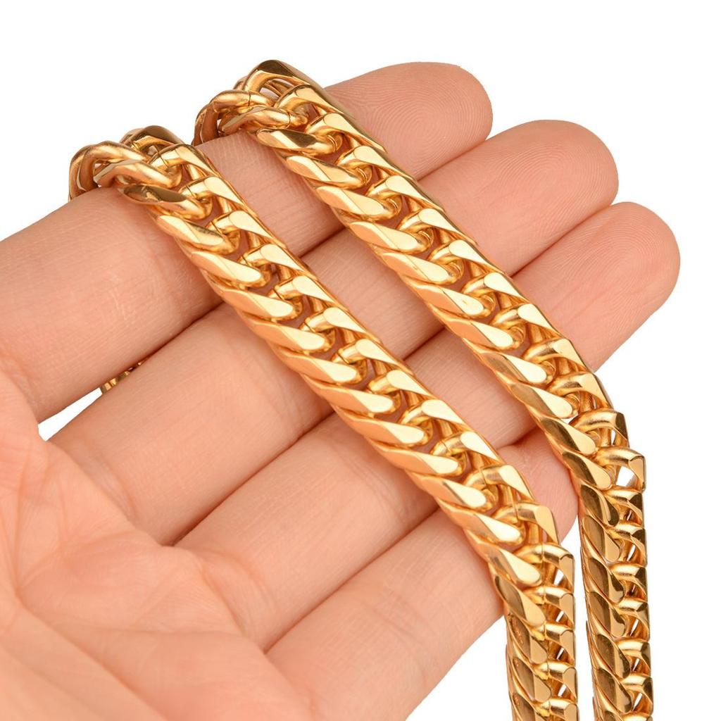 Men's Extra Thick Titanium Stainless Steel Chain Necklace - Non-Fading, Available In 8, 10, 12, 14mm Widths