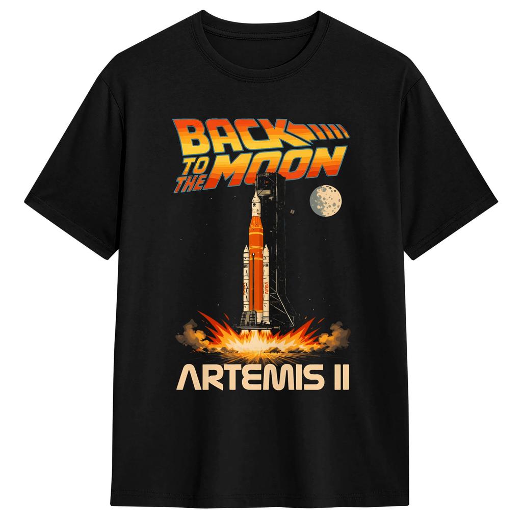 Artemis 2 Mission Logo T Shirt Summer 100 Cotton TShirts For Couple Design Tee Shirt ShortSleeved Vintage Tees