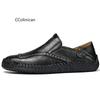 Hot New Handmade Men Breathable Flat Walking Shoes Men Leather Casual Shoes Comfortable Outdoor Loafers Men Driving Shoes
