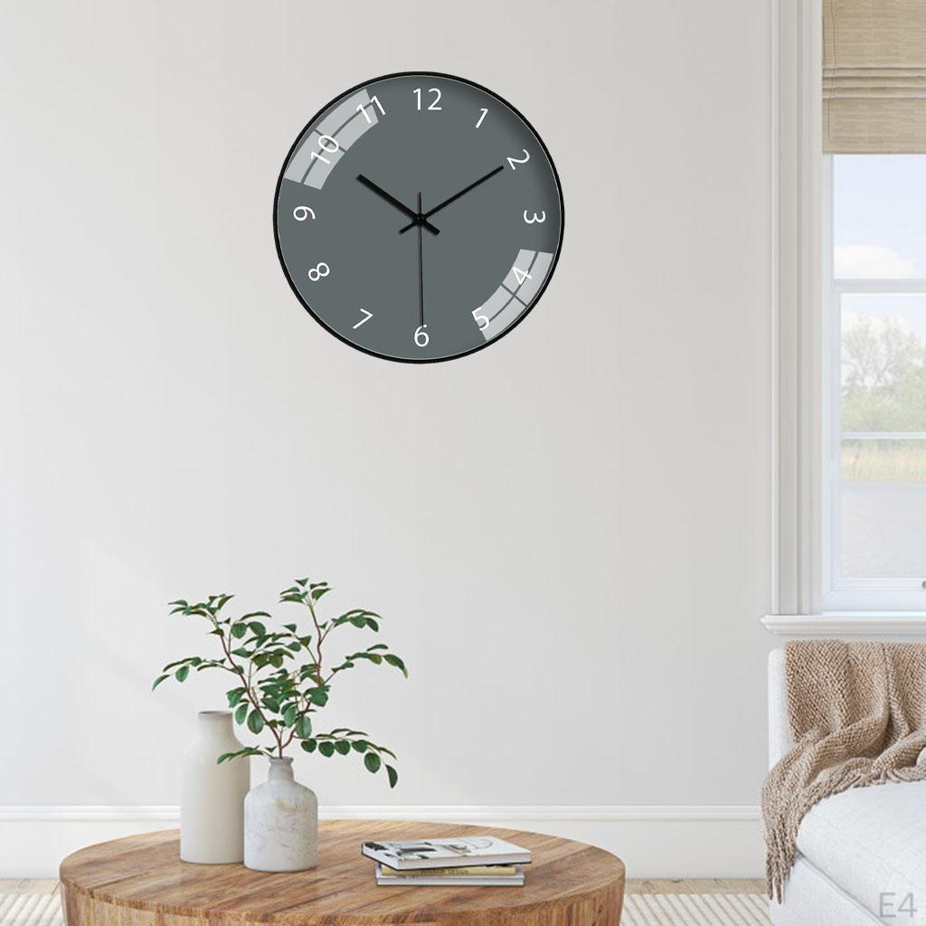 12 Inch Wall Clock Round Battery Operated Easy To Read Sweep Movement Art Silent Non Ticking