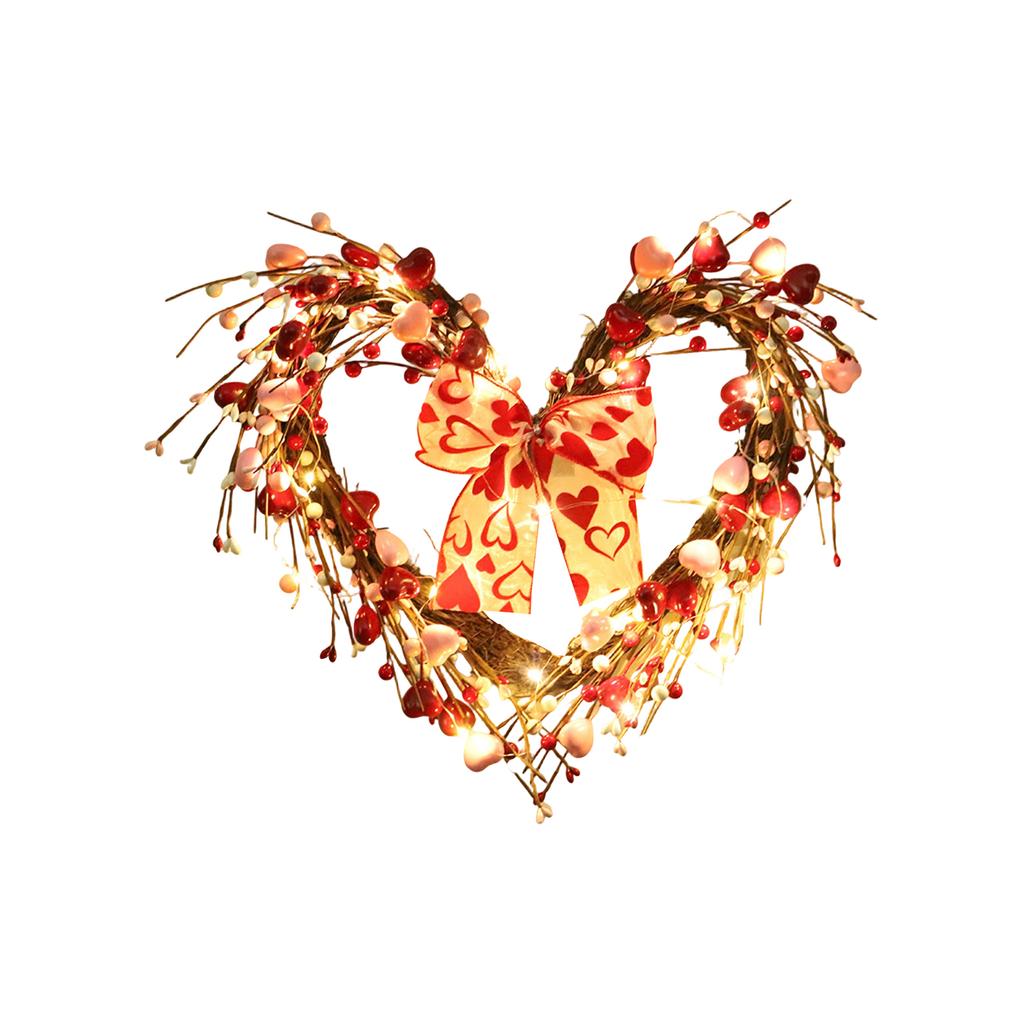 3D40cm Valentine's Day Heart-Shaped Decorative Wall Hanging Artificial  Heart-Shaped Flower Arrangement Home Floral Wreath Wedding Decorations