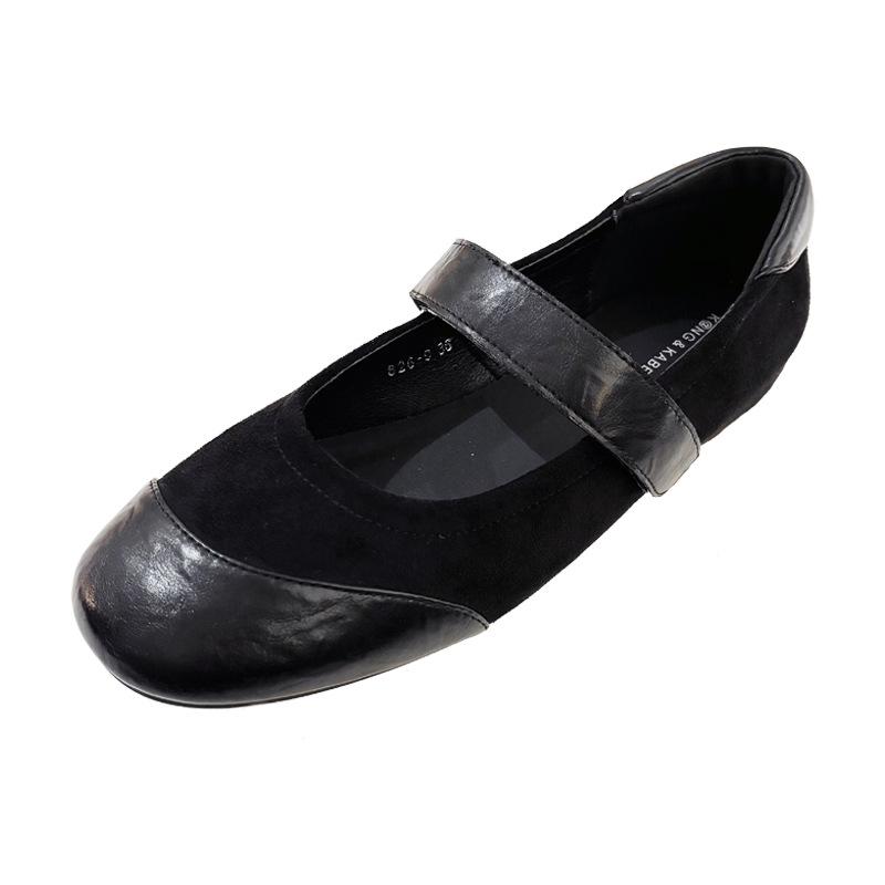 Soft Leather Round Toe Mary Jane Low Heel Shoes - Versatile, Comfortable, Non-Rubbing Women's Footwear for Daily Commute