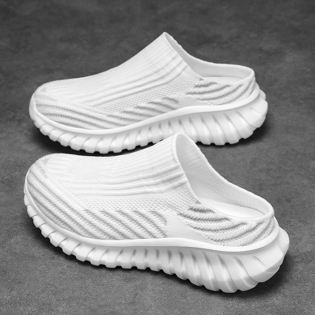 TUINANLE Half Slippers Outdoor High Quality Anti-slip Men Leisure Shoes Mesh Breathable Soft Comfortable Flat-bottomed Slippers women