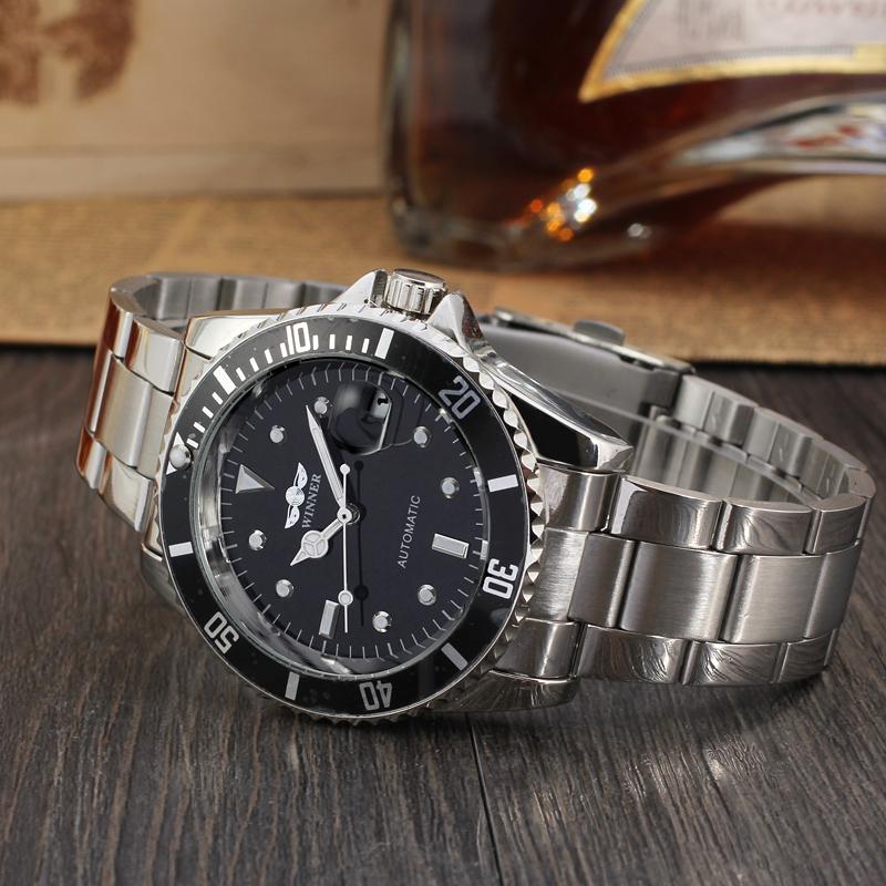 Winner Automatische Mechanische Herrenuhr Top Marke Luxus Drehbare Lünette Timer Leuchtendes Zifferblatt Datumsanzeige Männliche Klassische Armbanduhr
